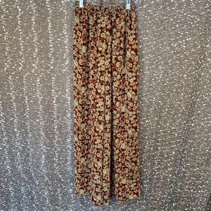 Vintage Ann Talor Floral Wide Leg Flowy Pants Boho Women's Small NWT